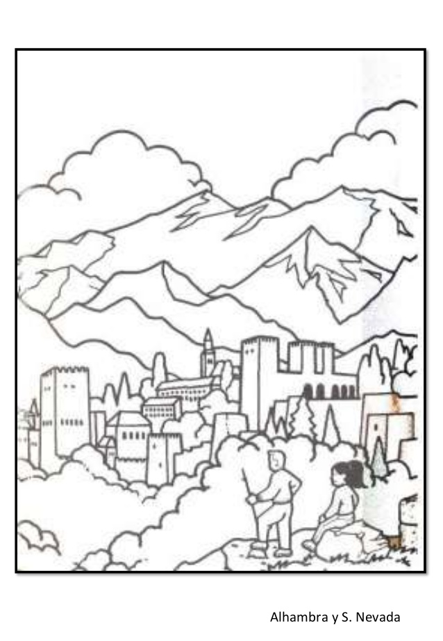cosa hacer niños colorear dibujo dibujar alhambra granada visitar